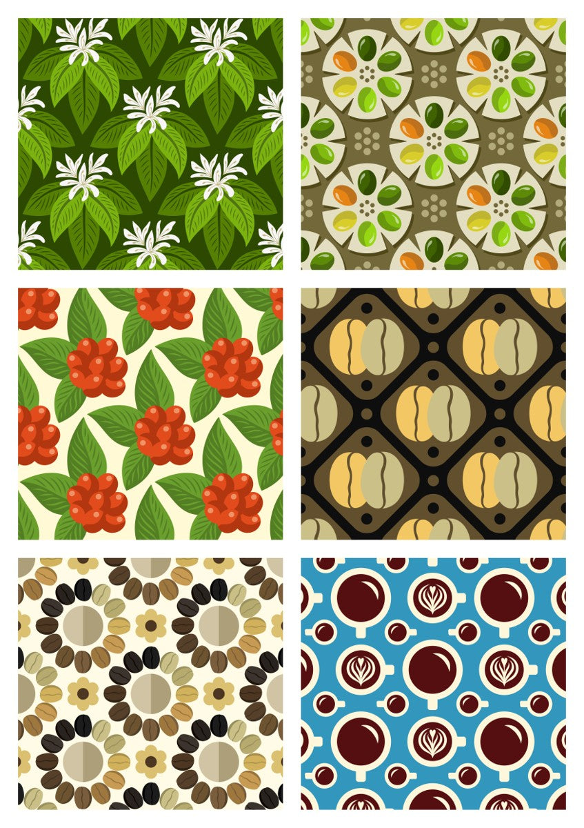 Coffee Color Pattern Colours of Coffee Patterns Print