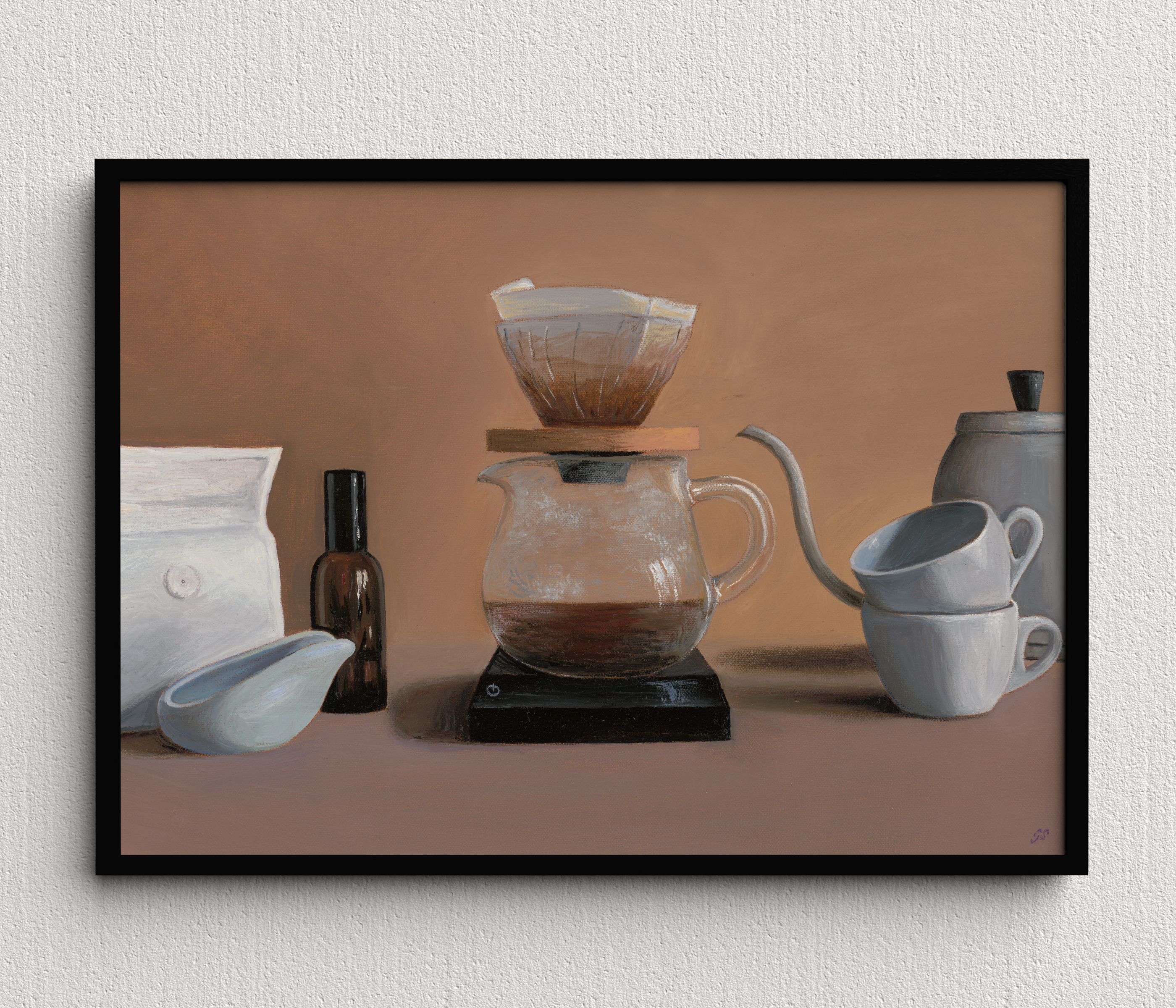 Pour Over setup still life print